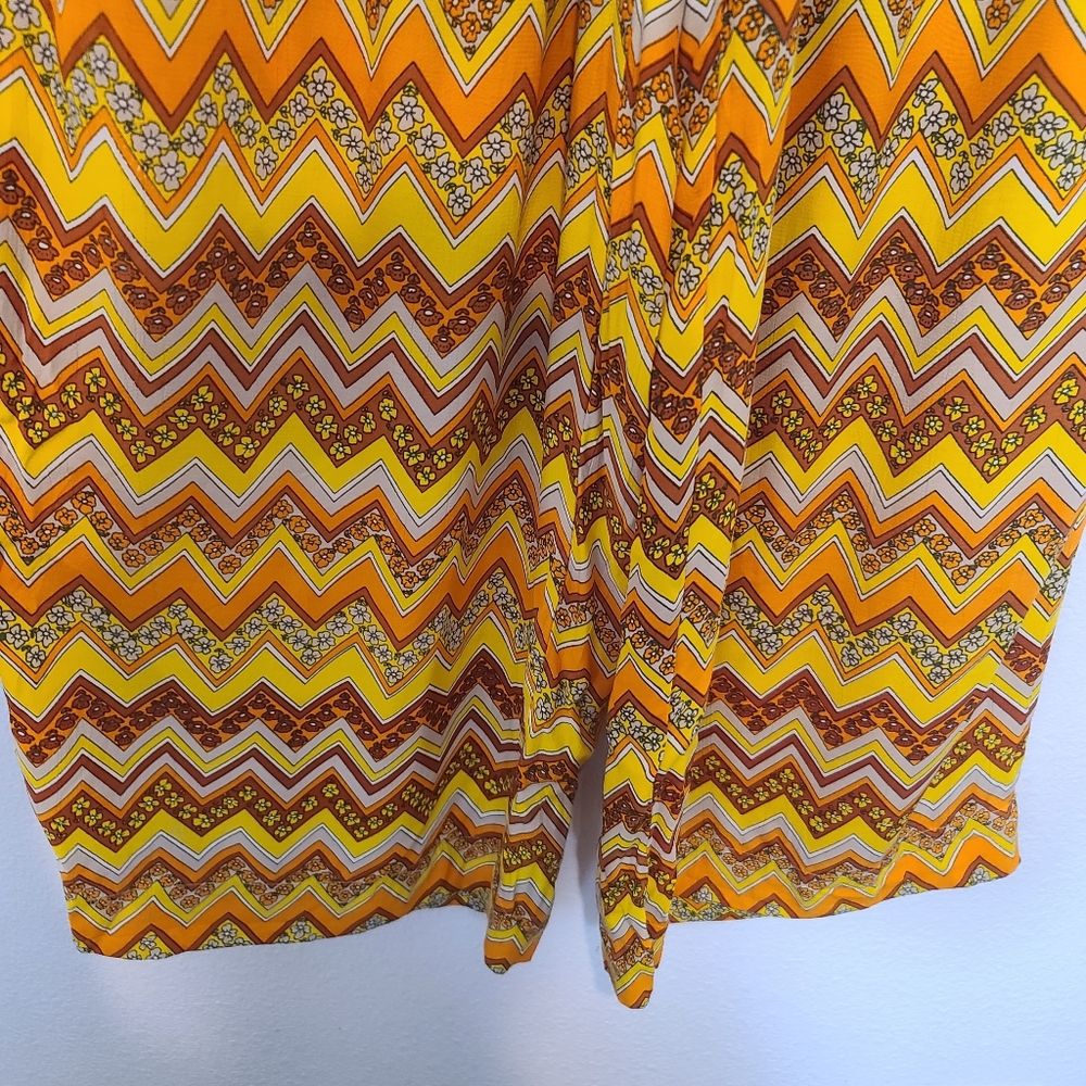 SWF Brisk Wide Leg Pants In Sol Chevron Yellow Size Small - Picture 6 of 8